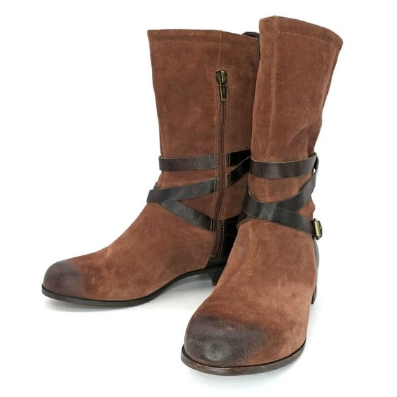 UGG Australia Deanna Brown Suede Leather Riding Boots 1001791 Women's 8M - Picture 2 of 5